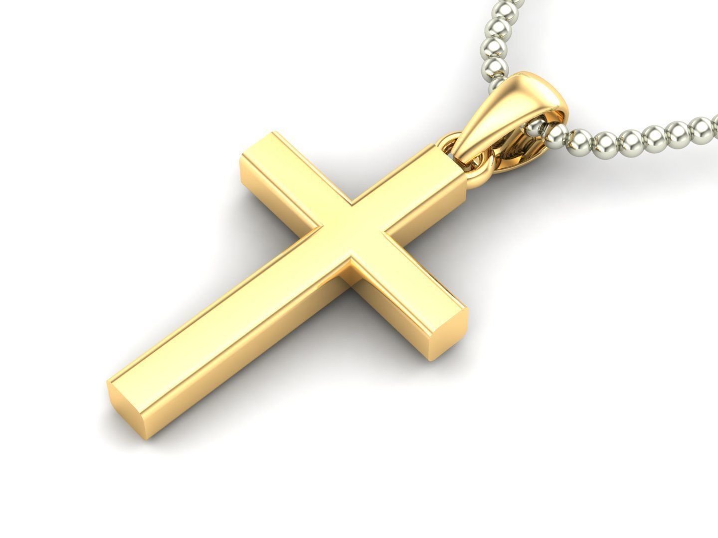 14K Solid Gold Cross Necklace 18 Grams 37mm X 25mm / Crucifix Simple and Classic Pendant / Unisex Religious Necklace / Christian Necklace