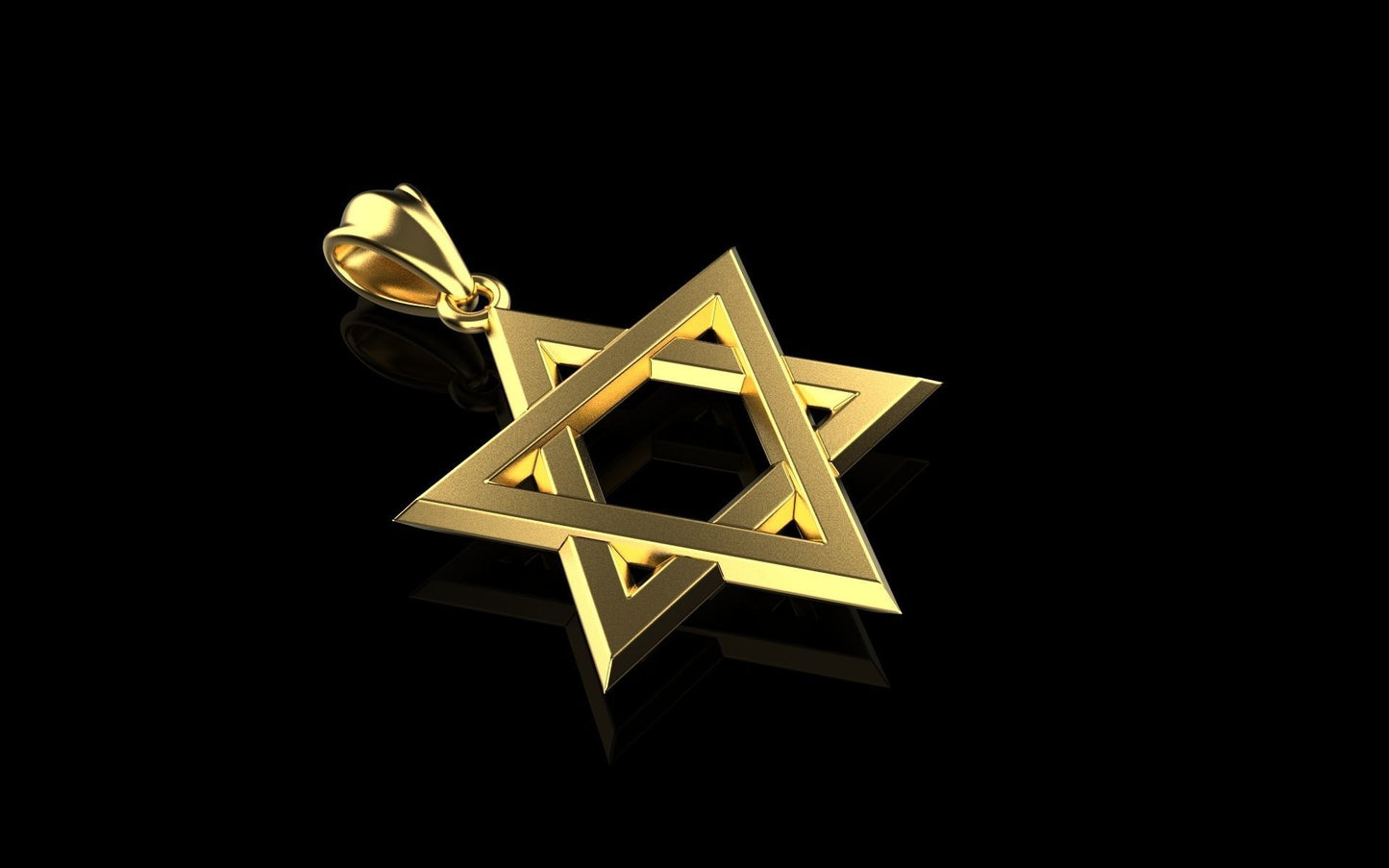 14K Gold Star of David Pendant / Star of David Necklace / Gold Star of David Classic Design / 26mm X 22mm X 2.60mm / Great Gift Idea - JewelsnGlitters