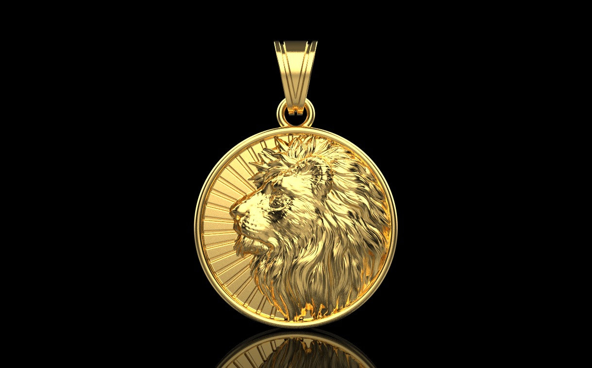 14k Solid 3D Gold Lion Pendant / Gold Lion Necklace / Lion Head Necklace / Lion Jewelry / Lion Hand Made Necklace / Great Gift Idea