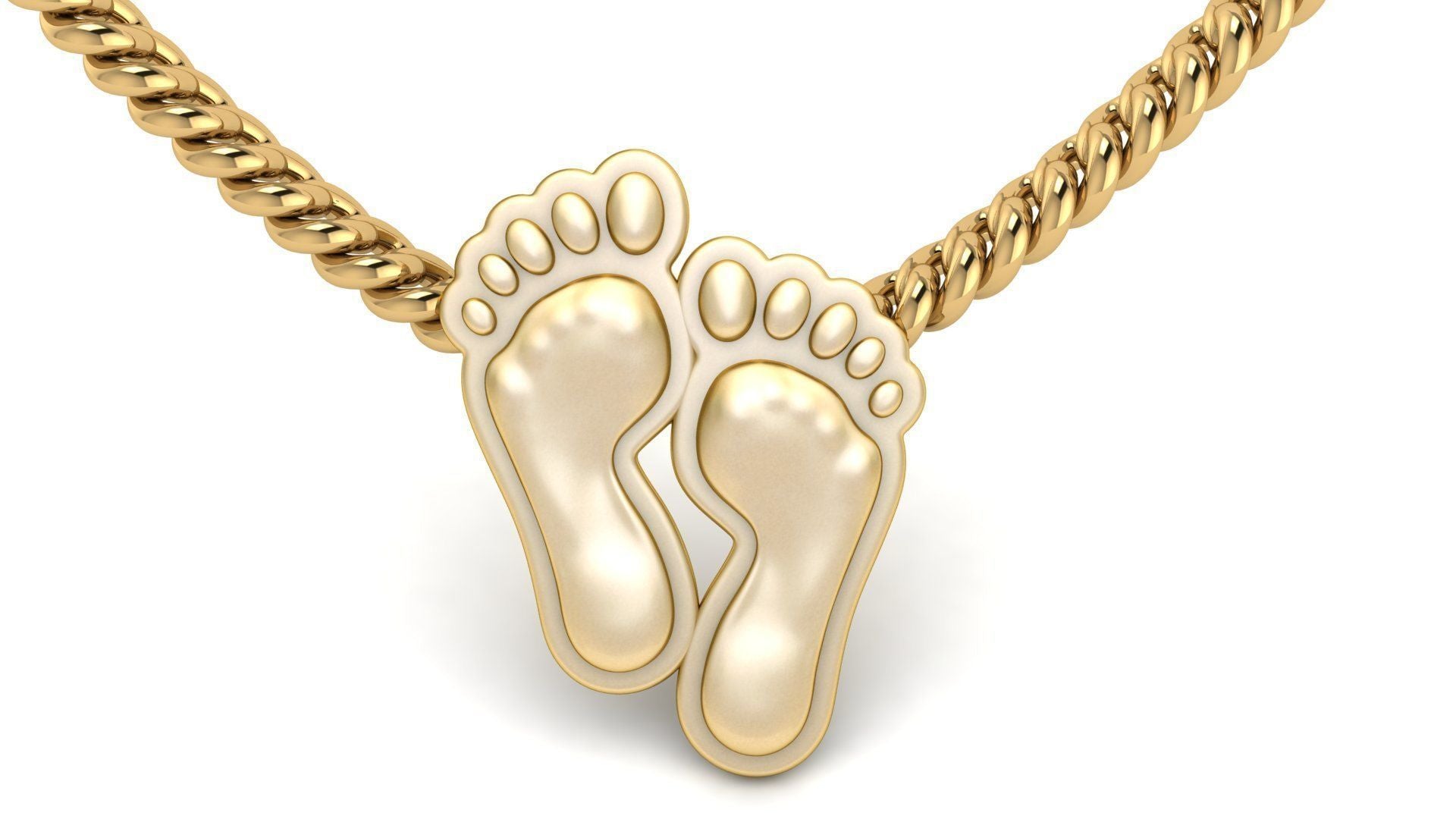 14K Solid Gold Lucky Feet Pendant / Gold Feet Necklace / 14k Gold Feet Pendant / Feet Pendant Jewelry / Gift for Her - JewelsnGlitters