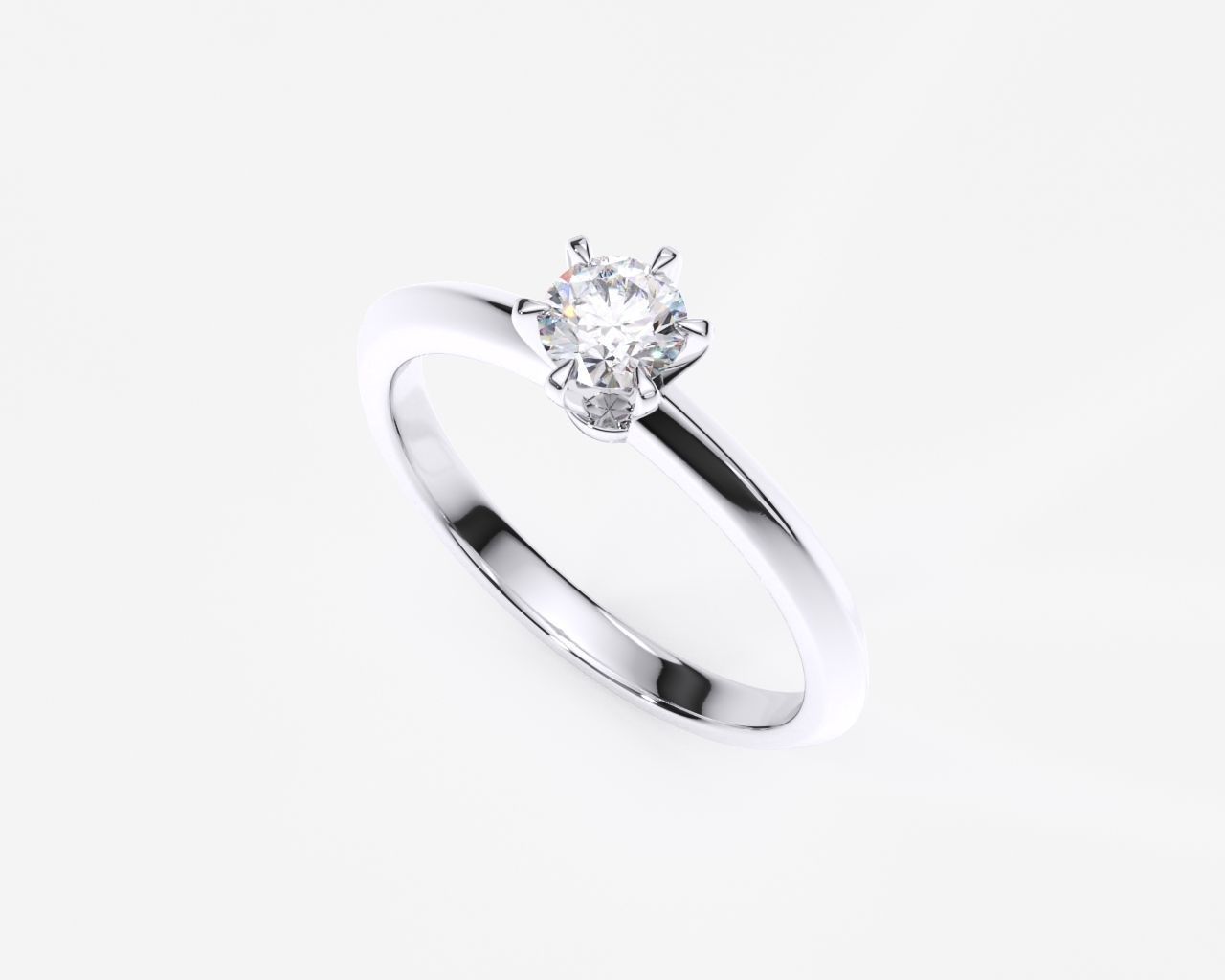 0.50Ct Round Lab Diamond Solitaire Ring / Diamond Engagement Ring for Her / Diamond Wedding Ring