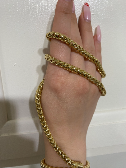 14K GENUINE Yellow Gold Fancy Rondo Necklace/ Thick Gold Chain 23