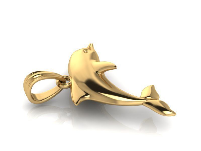 14K Solid Yellow Gold Dolphin Necklace 9 Grams / Gold Dolphin Pendant / Gold Dolphin Necklace / Gift for Her - JewelsnGlitters