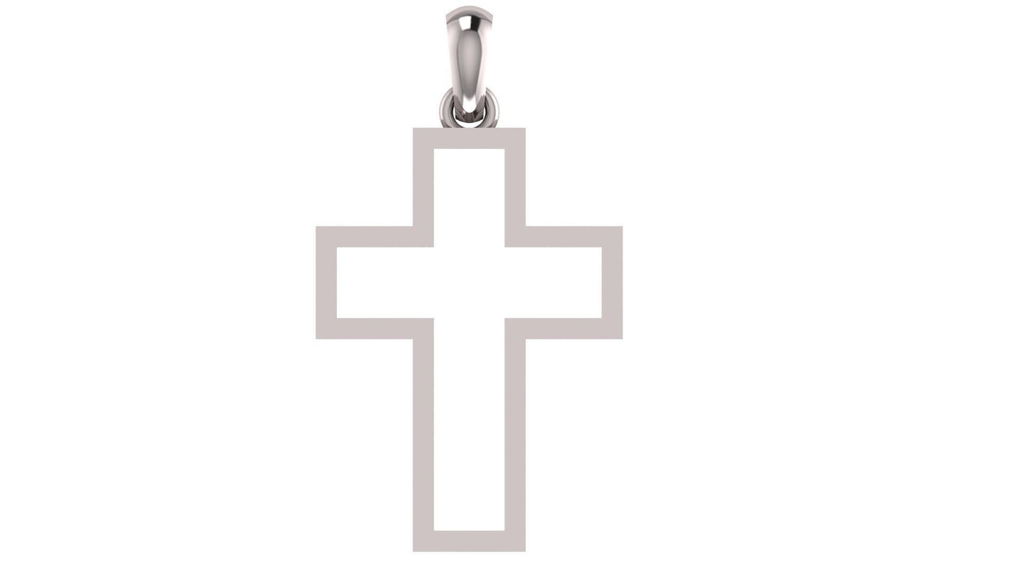 14K Solid Solid Gold Cross Necklace / Crucifix Pendant / Religious Necklace For Women / For Men 30mm x 21.75mm