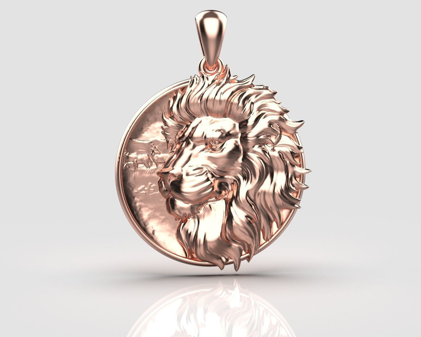 14k Solid 3D Gold Lion Pendant / Gold Gold Lion Necklace / Lion Head Necklace / Lion Jewelry / Lion Hand Made Necklace / Great Gift Idea - JewelsnGlitters