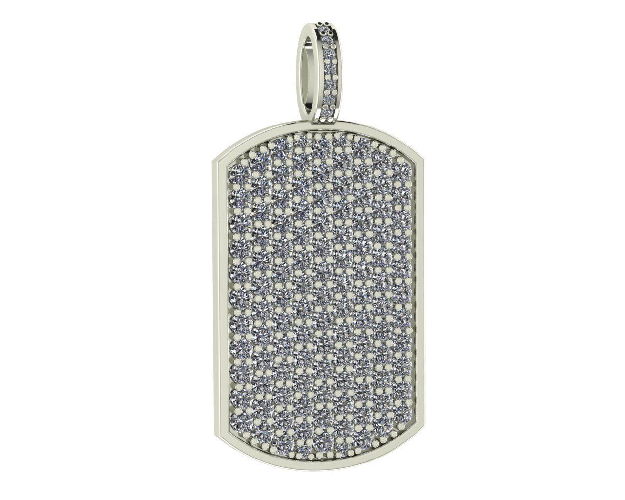 Diamond Dog Tag Necklace 4.00 Carat / 14k Gold Diamond Dog Tag Necklace 31mm X 19mm / Diamond Necklace / Unisex Diamond Necklace 16 Grams