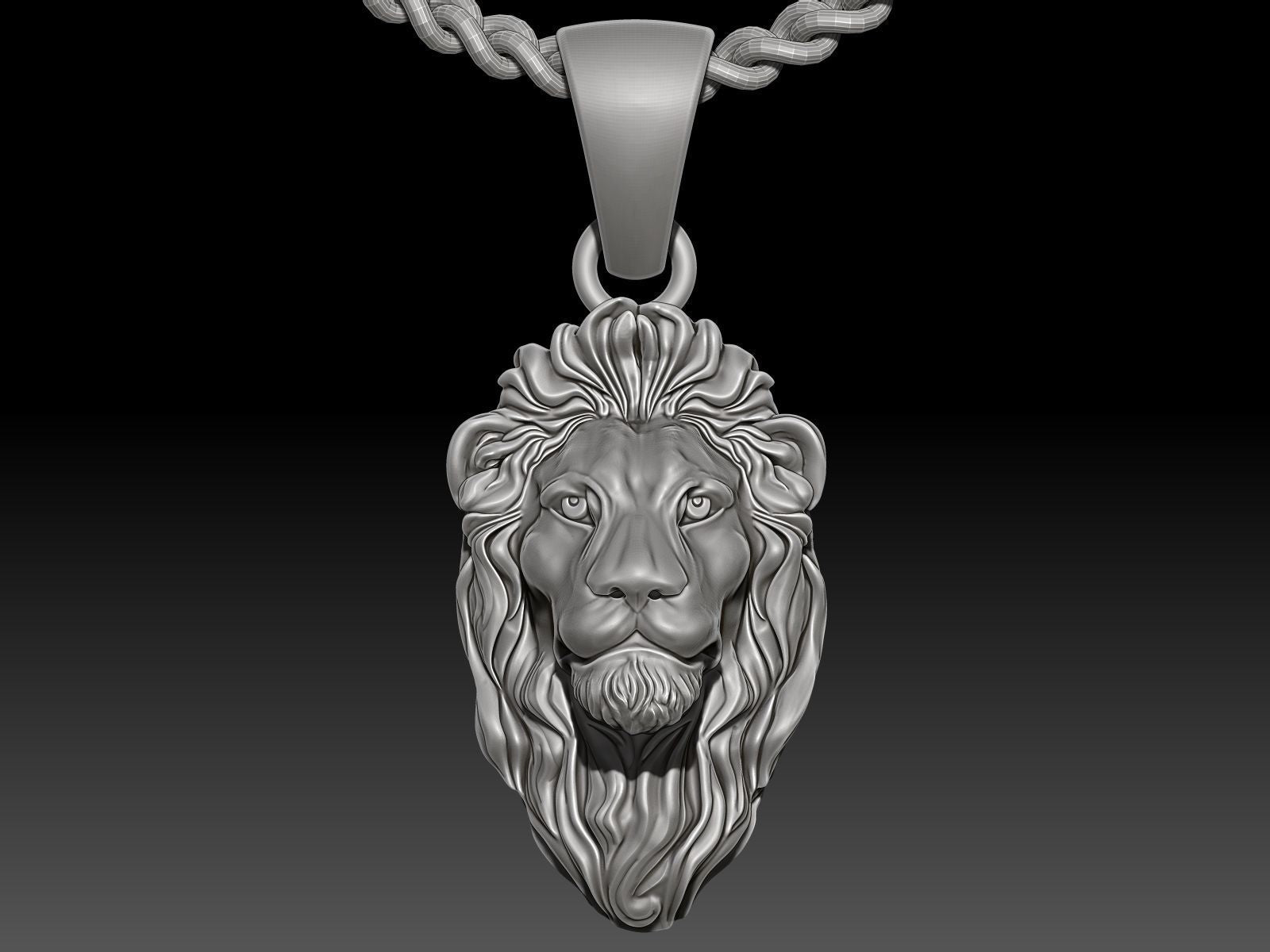 14k Solid 3D Gold Lion Pendant / Gold Lion Necklace / Lion Head Necklace / Lion Jewelry / Lion Hand Made Necklace / Unisex Great Gift Idea - JewelsnGlitters