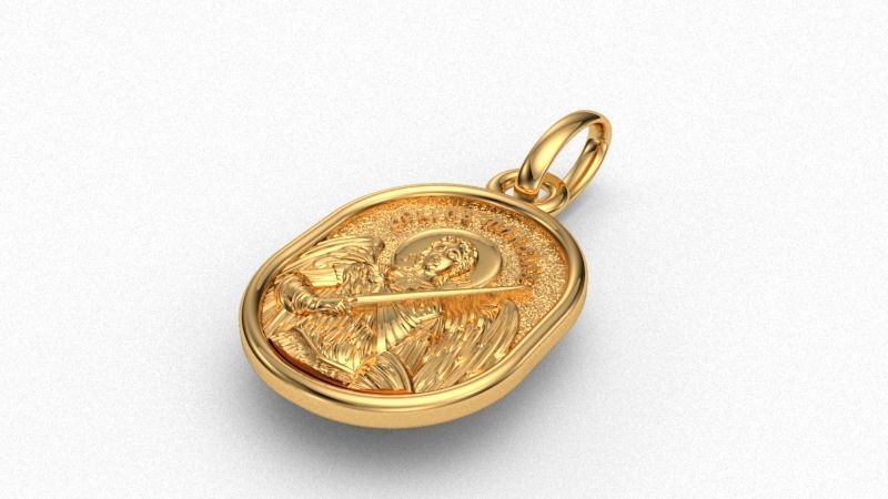 14K Solid Gold Saint Michael Pendant 12.57mm X 18.61mm / Gold Pendant / 14K Solid Yellow Round Gold St. Michael Pendant / Unisex St Michael Pendant / Gift for Her