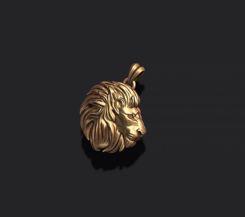 14k Solid Gold 3D Lion Pendant / Gold Lion Pendant / Lion Head Pendant / Lion Jewelry / Lion Hand Made Pendant / Unisex Great Gift Idea - JewelsnGlitters