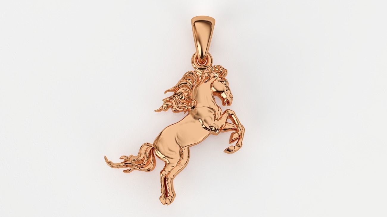 14k Solid 3D Gold Horse Pendant / Gold Horse Necklace / Horse Head Necklace / Horse Jewelry /Horse Hand Made Necklace / Unisex Pendant - JewelsnGlitters