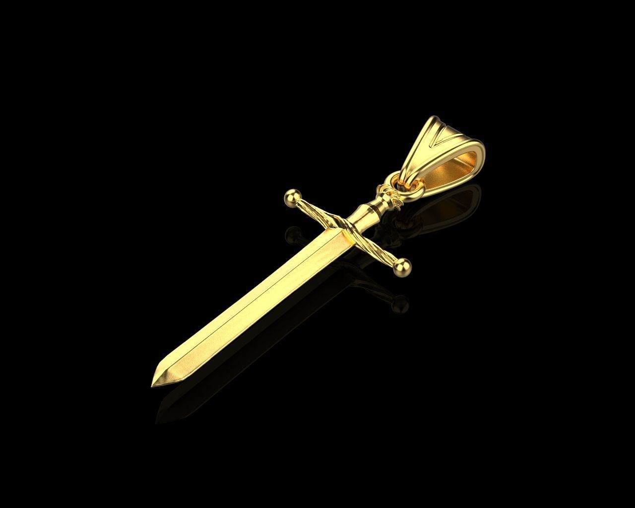 14K Solid Gold Sword Pendant / Authentic Gold Sword Necklace / Gold Sword Pendant / Unisex Sword Pendant 22mm X 10.40mm - JewelsnGlitters