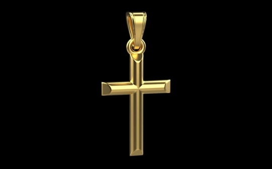 14K Solid Gold Cross Necklace / Crucifix Pendant / Religious Necklace For Women / For Men / Christian Pendant / 15mm X 10mm / Gift for Her - JewelsnGlitters