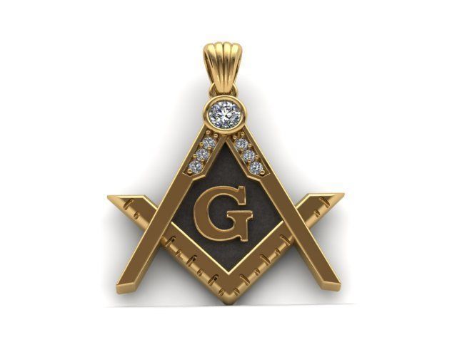 14k Solid Gold Masonic Necklace/ Gold Masonic Pendant / Unisex Masonic Necklace