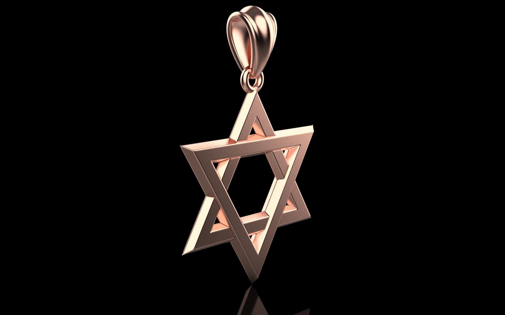 14K Gold Star of David Pendant / Star of David Necklace / Gold Star of David Classic Design / 26mm X 22mm X 2.60mm / Great Gift Idea - JewelsnGlitters