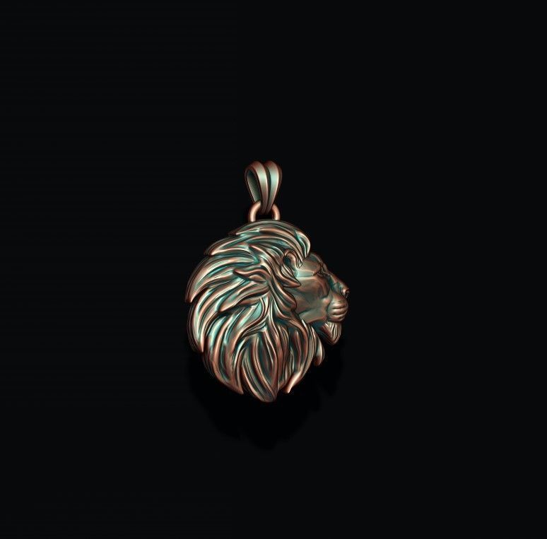 14k Solid Gold 3D Lion Pendant / Gold Lion Pendant / Lion Head Pendant / Lion Jewelry / Lion Hand Made Pendant / Unisex Great Gift Idea - JewelsnGlitters