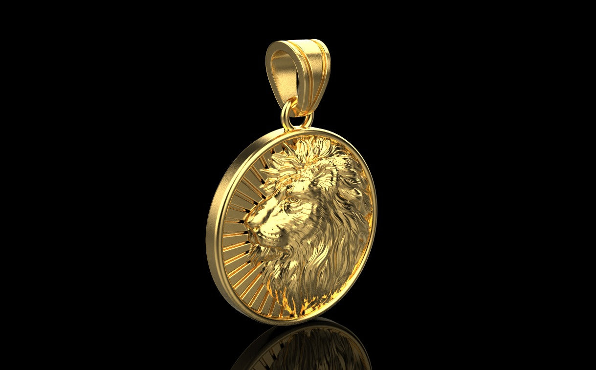 14k Solid 3D Gold Lion Pendant / Gold Lion Necklace / Lion Head Necklace / Lion Jewelry / Lion Hand Made Necklace / Great Gift Idea