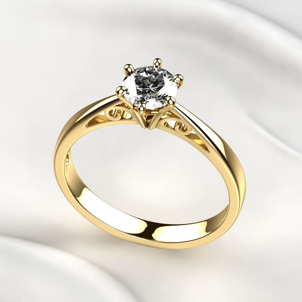 14K Solid Gold Diamond Ring / 0.50 Carat Diamond Solitaire Ring / Diamond Engagement Ring for Her / Diamond Anniversary Ring