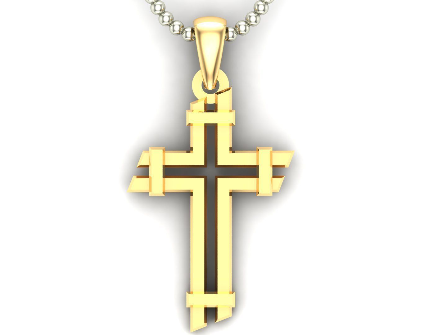 14K Solid Gold Modern Cross Necklace 20 Grams 41mm X 24mm / Crucifix Simple and Classic Pendant/Unisex Religious Necklace Christian Necklace