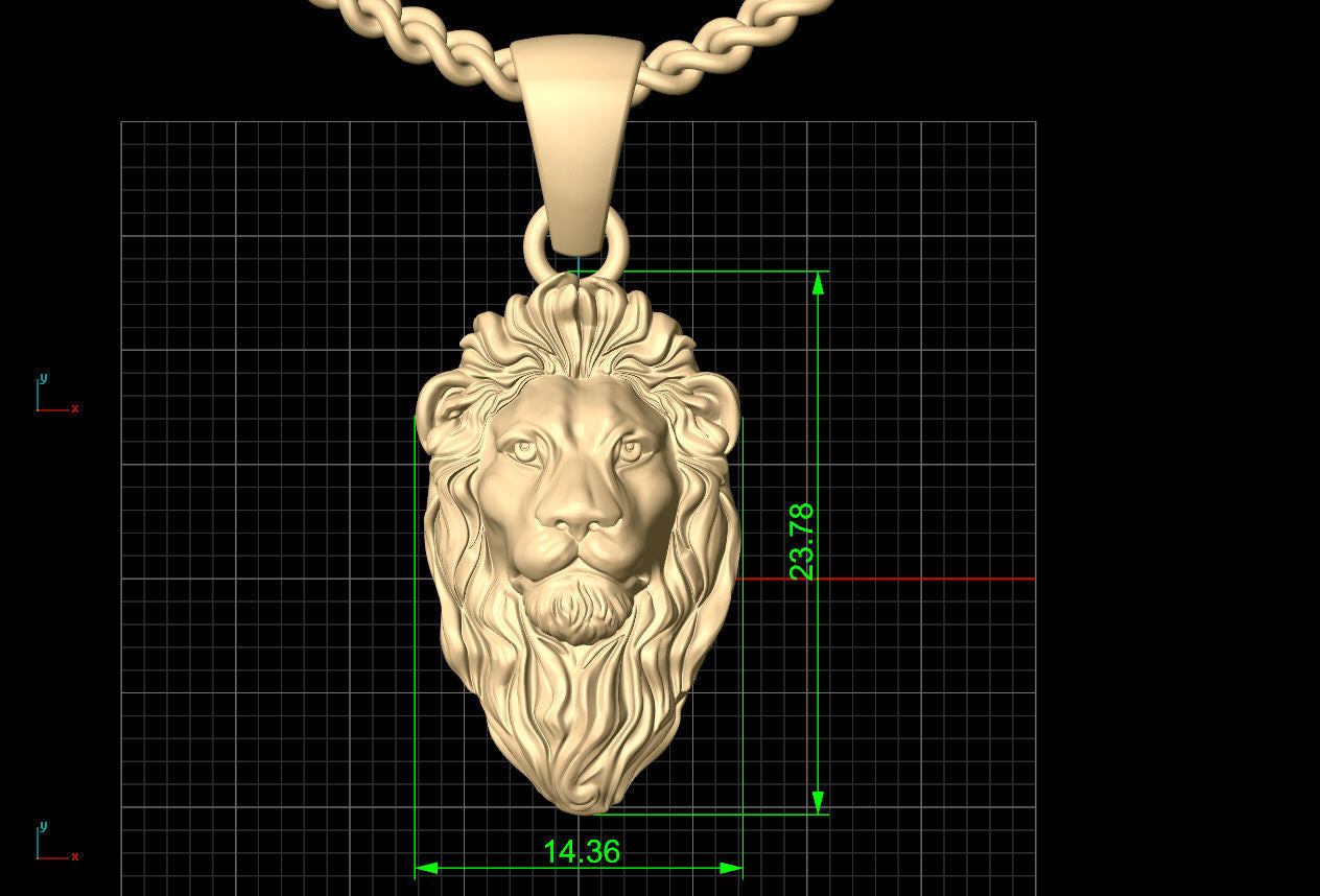 14k Solid 3D Gold Lion Pendant / Gold Lion Necklace / Lion Head Necklace / Lion Jewelry / Lion Hand Made Necklace / Unisex Great Gift Idea - JewelsnGlitters