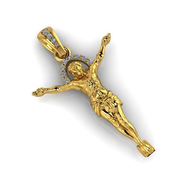 14K Solid Gold Jesus Necklace with Diamonds / Unique Design Jesus Christ Diamond Pendant / Religious Jesus Necklace / For Men / Unisex Cross