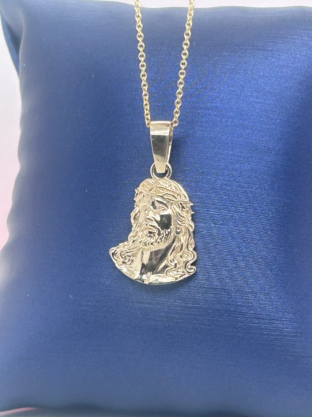 14K Solid Gold Jesus Face / Jesus Christ Face Pendant / Unisex Jesus Face Gold Necklace / Christian Gold Jesus Pendant /Unisex Jesus Pendant