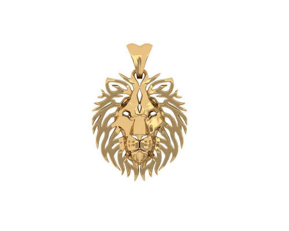 14k Solid Gold Lion Pendant / Gold Lion Necklace 9 Grams / Lion Head Necklace / Lion Jewelry / Lion Hand Made Necklace / Great Gift Idea