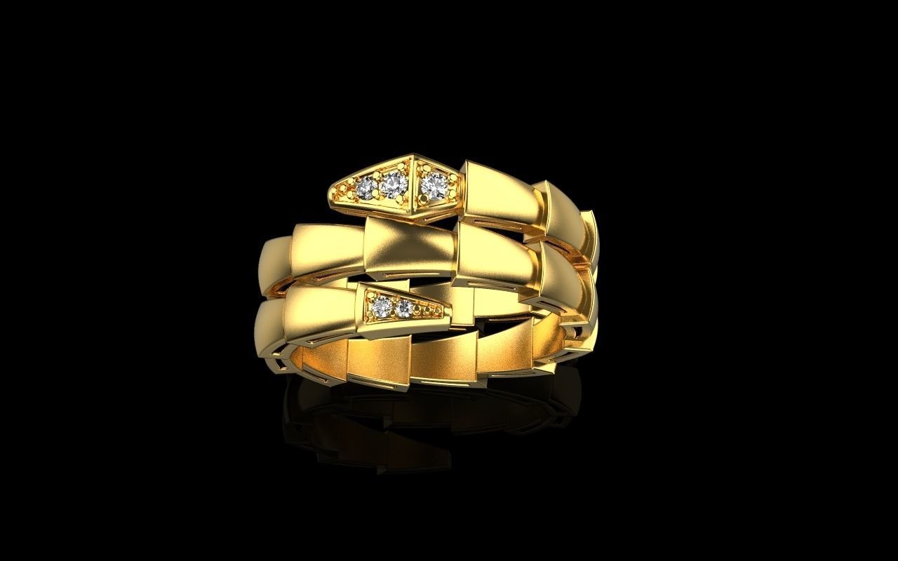 14K Diamond Solid Gold Snake Diamond Ring / Snake Design with Conflict Free REAL Diamonds / Diamond Ring / Gift for Her (Copy)