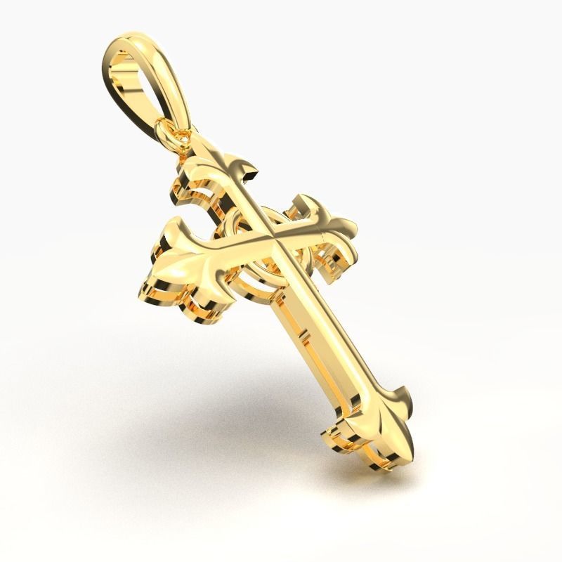 14K Solid Gold Cross Necklace / Crucifix Pendant / Religious Necklace For Women / For Men / Christian Pendant / 20mm X 15mm / Gift for Her - JewelsnGlitters