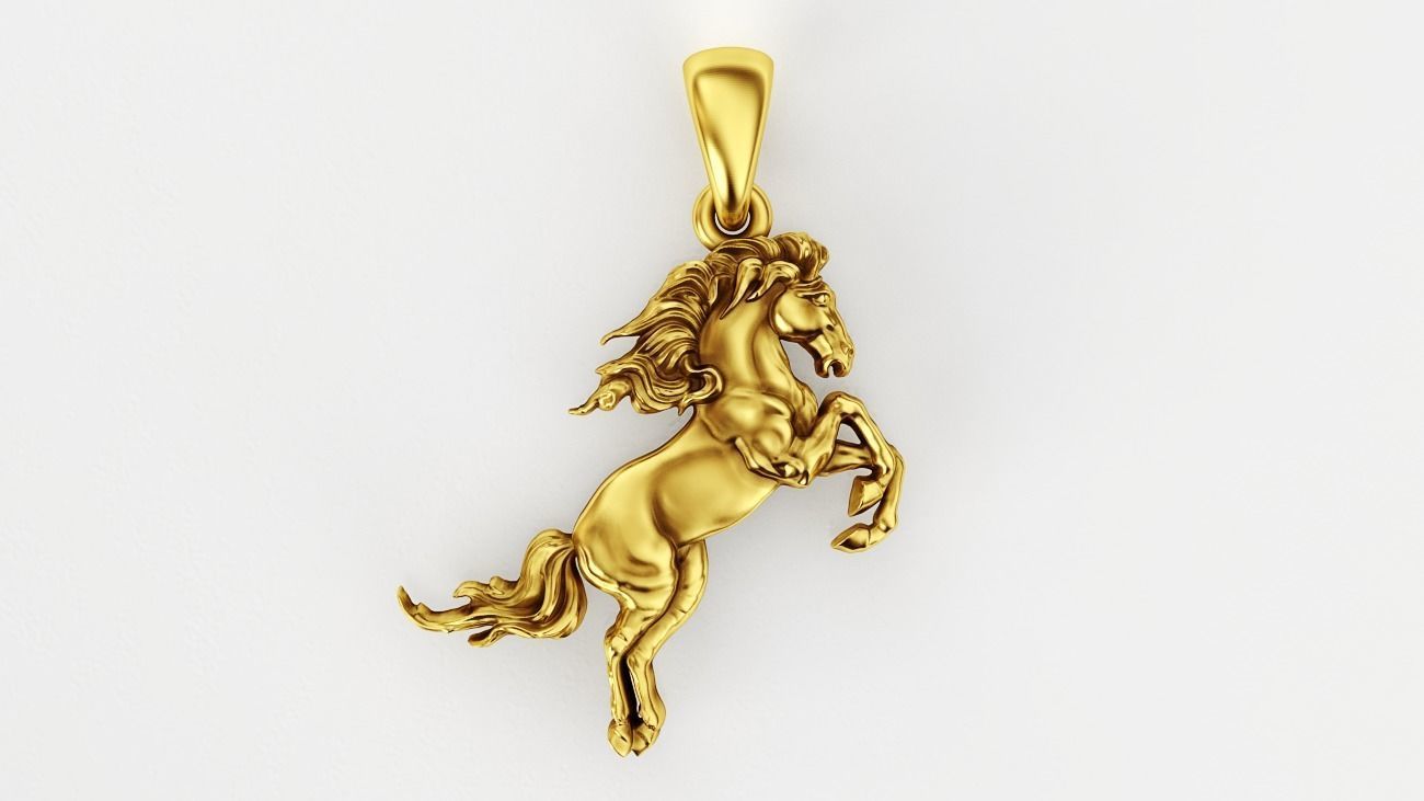 14k Solid 3D Gold Horse Pendant / Gold Horse Necklace / Horse Head Necklace / Horse Jewelry /Horse Hand Made Necklace / Unisex Pendant - JewelsnGlitters