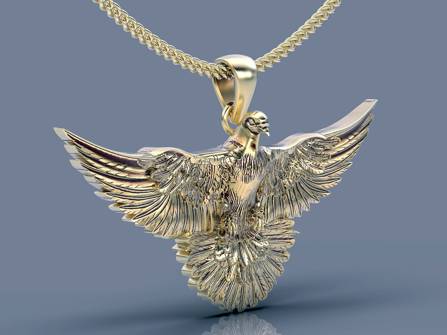 14k Solid Gold Pigeon Pendant / 3D Gold Pigeon Necklace / 3D Pigeon Necklace / Pigeon Jewelry / Pigeon Hand Made Necklace / Great Gift Idea - JewelsnGlitters