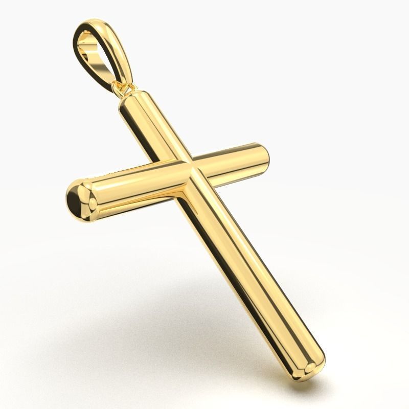 14K Solid REAL Yellow Gold Cross Necklace / Crucifix Simple and Classic Pendant / Religious Necklace For Women / For Men 25mm x 20mm