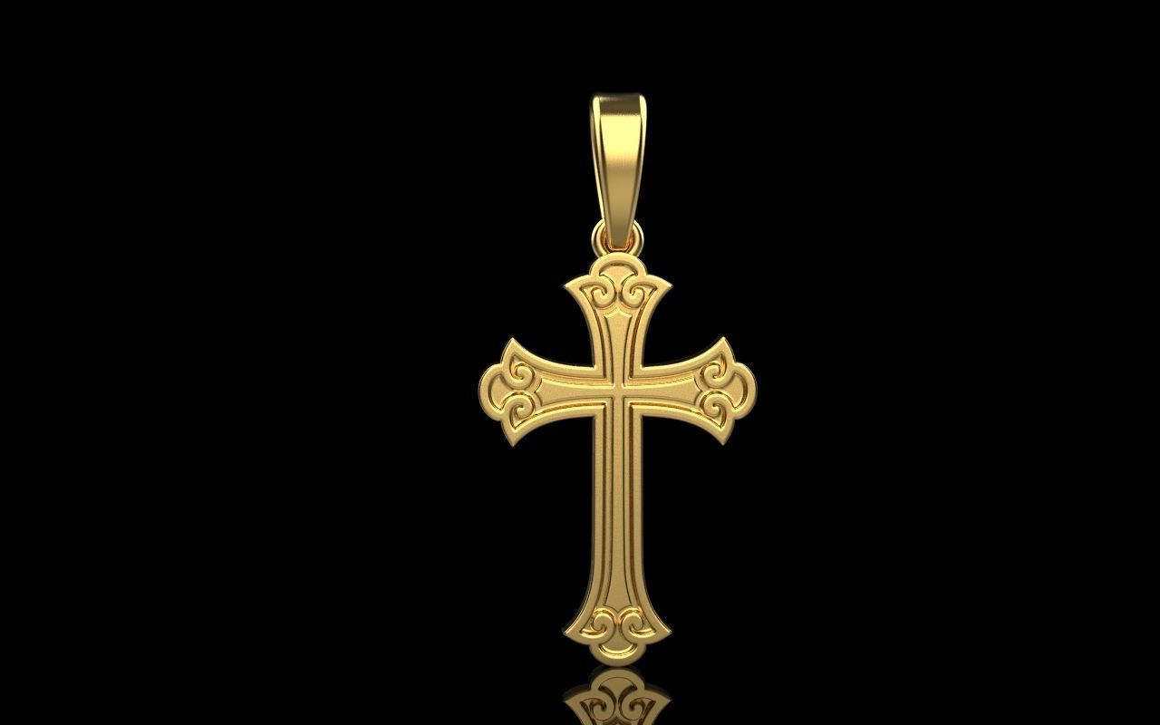 14K Solid Gold Cross Pendant  / Gold Crucifix Pendant / Unisex Gold Cross Pendant / Gold Unisex Cross/ 30mm X 20mm / Gift for Her