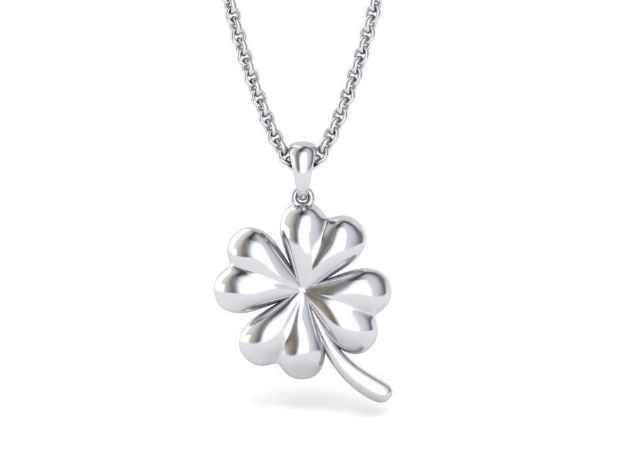 14K Solid Gold Clover Necklace / Gold Clover Pendant / Clover Jewelry for Her / Gift for Her - JewelsnGlitters