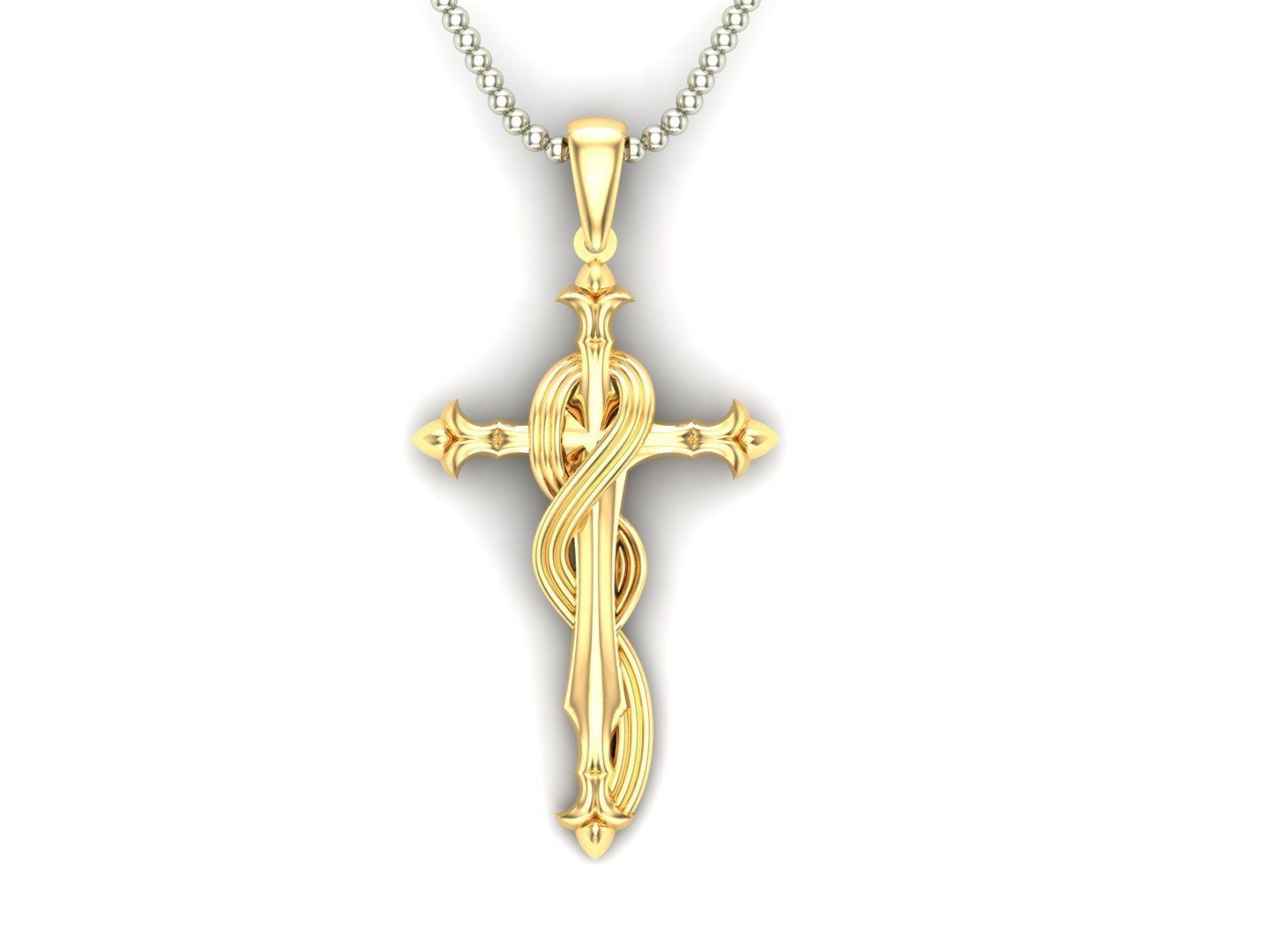 14K Solid Gold Cross Necklace 20 Grams 56mm X 34mm / Crucifix Simple and Classic Pendant / Unisex Religious Necklace / Christian Necklace