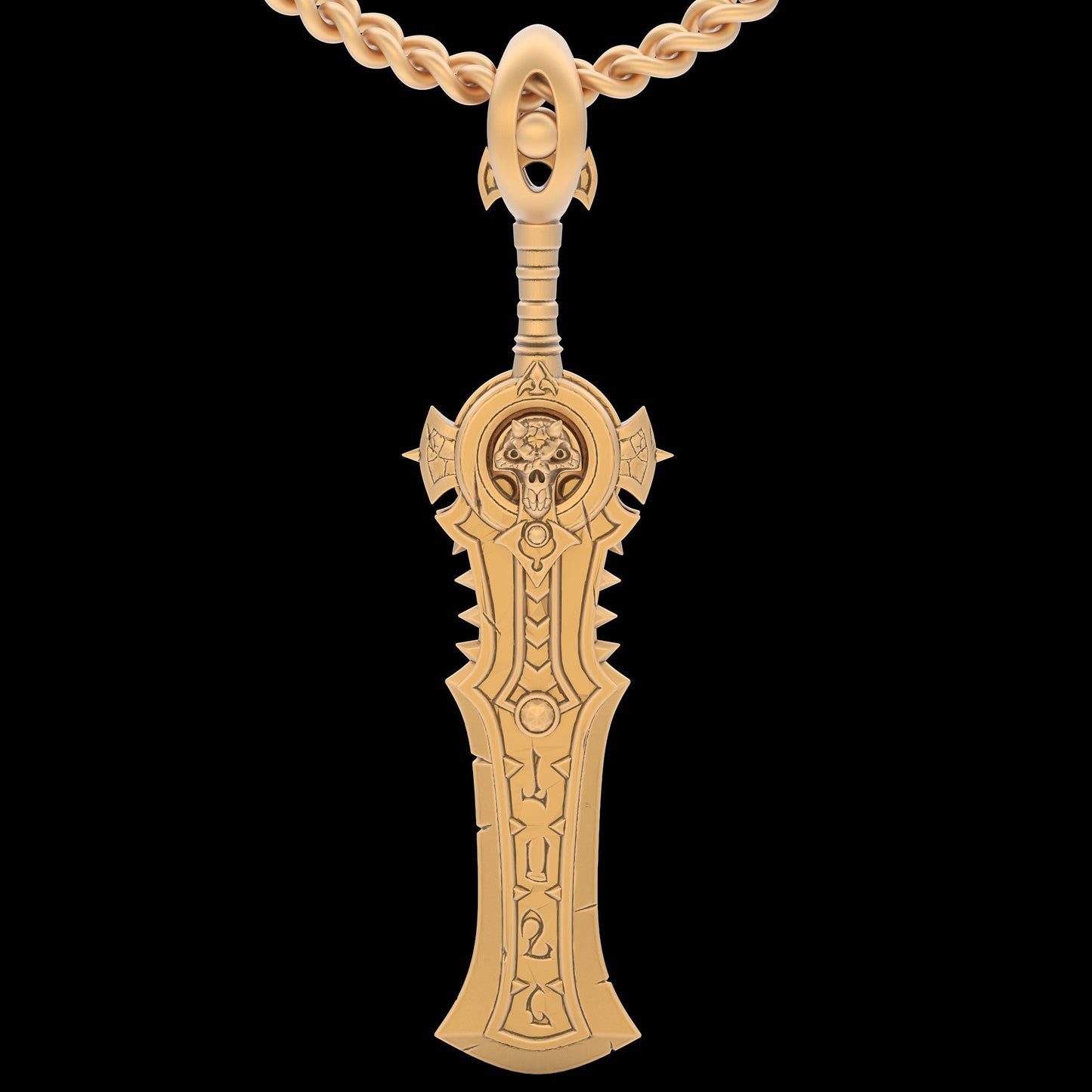 14k Solid Gold Viking Sword Necklace / Gold Sword / Gold Viking Sword / Sword Gold Necklace / Unisex Pendant