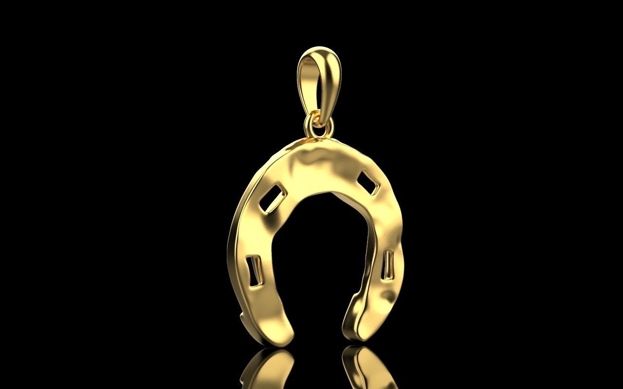 14K Solid Yellow Gold Horseshoe Pendant / Gold Horseshoe Necklace / Horseshoe Jewelry / Gift for Her - JewelsnGlitters