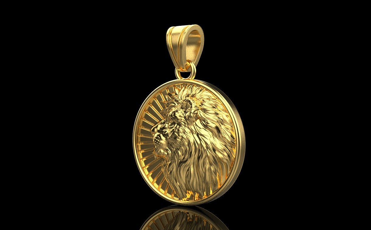 14k Solid 3D Gold Lion Pendant / Gold Lion Necklace / Lion Head Necklace / Lion Jewelry / Lion Hand Made Necklace / Great Gift Idea