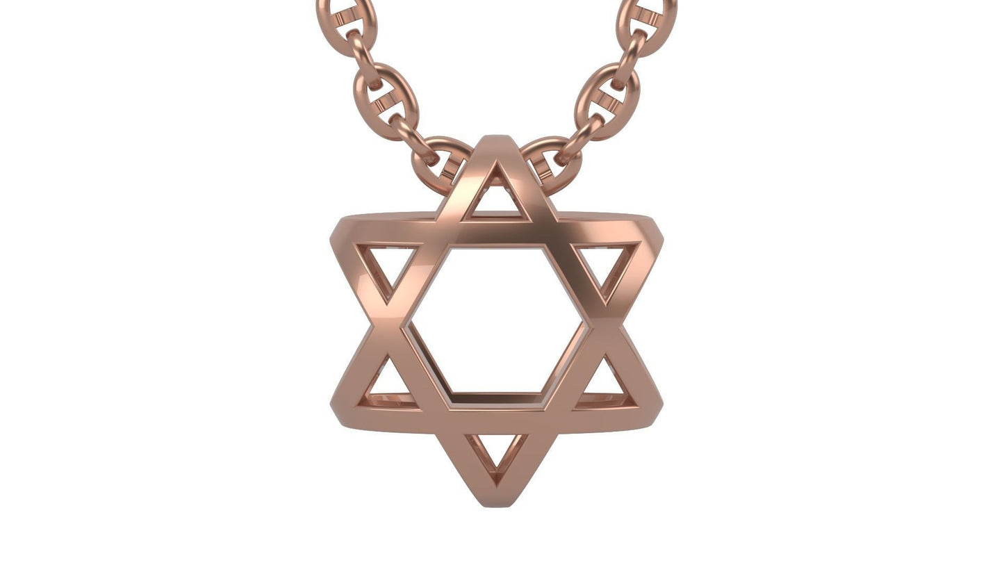 14K Gold Star of David Pendant / Star of David Necklace / Gold Star of David Classic Design / 15mm X 13.50mm X 7.10mm / Great Gift Idea