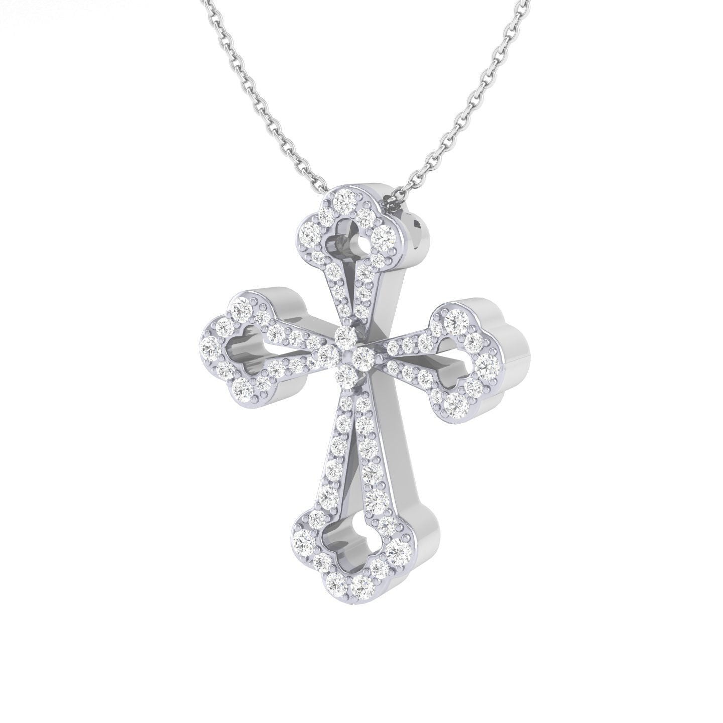 14k Solid Gold Diamond Orthodox Necklace, Diamond Cross for Her, Diamond Unique Design Cross, Gift for Her