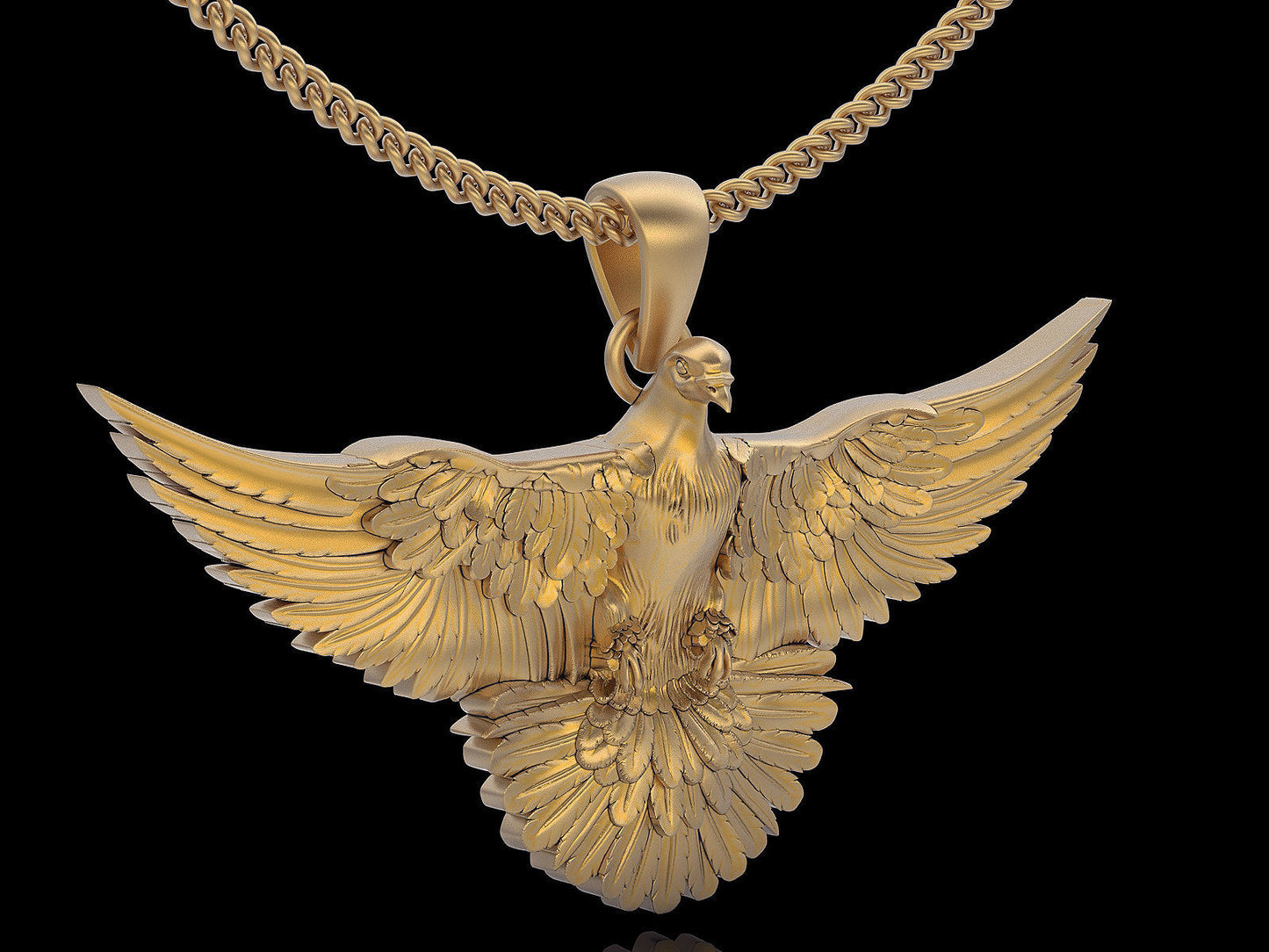 14k Solid Gold Pigeon Pendant / 3D Gold Pigeon Necklace / 3D Pigeon Necklace / Pigeon Jewelry / Pigeon Hand Made Necklace / Great Gift Idea - JewelsnGlitters