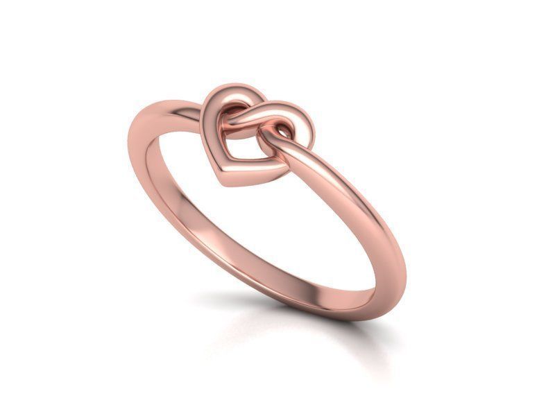 14K Solid Gold Heart Infinity Knot Ring / Solid Gold Heart Ring / Knotted Heart Ring / Gold Statement Ring / Gift for Her