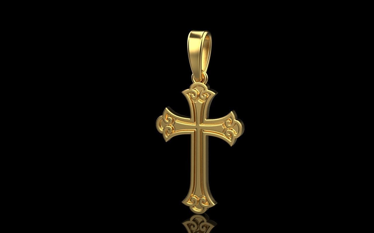 14K Solid Gold Cross Pendant  / Gold Crucifix Pendant / Unisex Gold Cross Pendant / Gold Unisex Cross/ 30mm X 20mm / Gift for Her