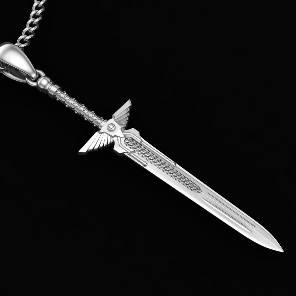 14K Solid Gold Sword Pendant / Gold Sword Pendant / Unisex Sword Pendant / Great Gift Idea