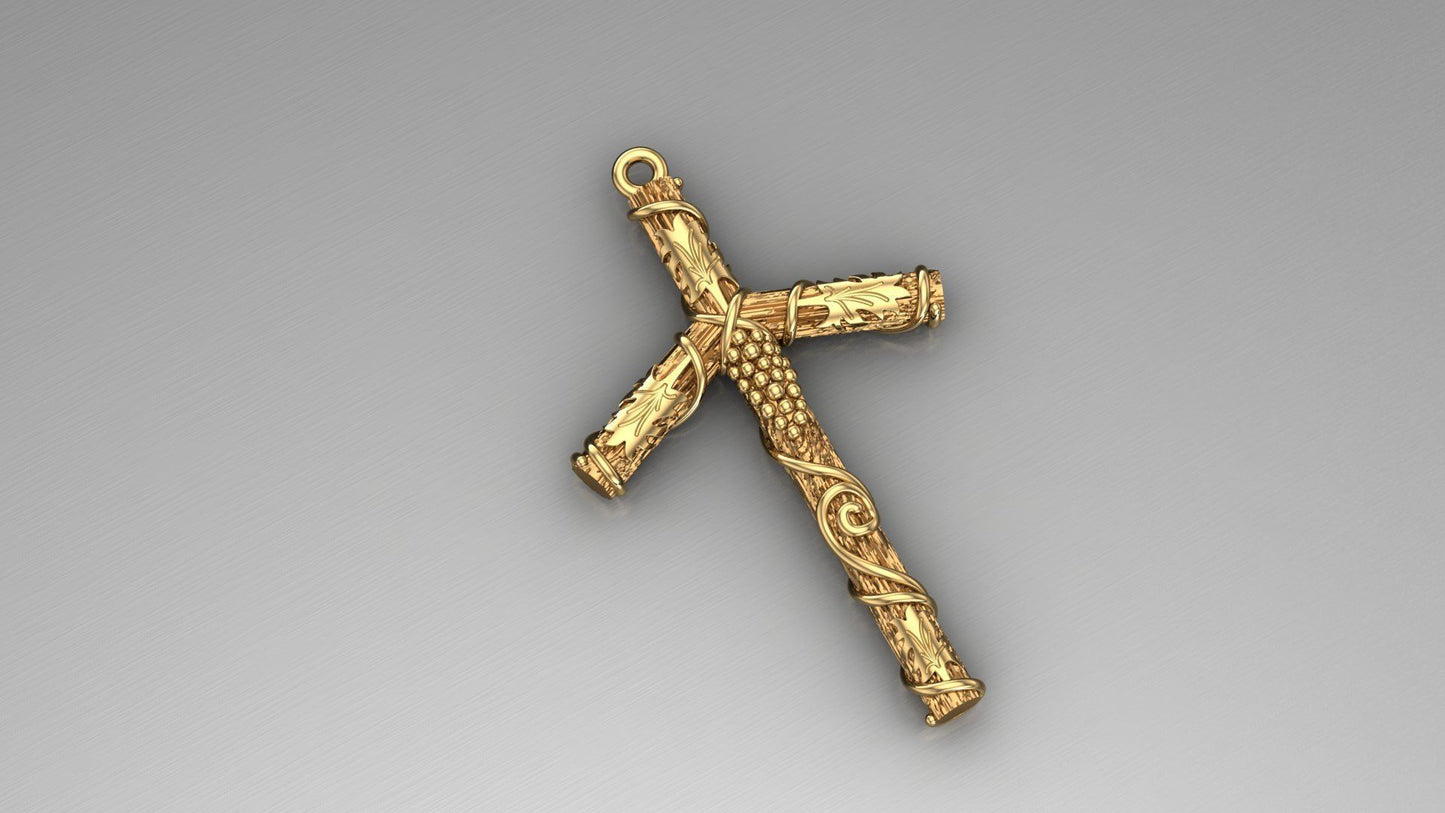 14k Solid Gold Georgian Cross Pendant, Unique Look Cross Pendant, Unisex Cross Pendant, Gift for Her