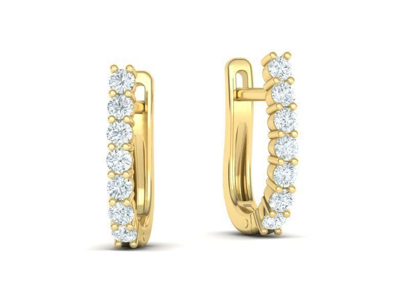 0.30 Carat Lab Grown Diamond Earrings / 14K Solid Gold Lab Created Diamond Huggies for Her / Lab Diamond Huggies Diamonds for Her / Gift Earrings for Her