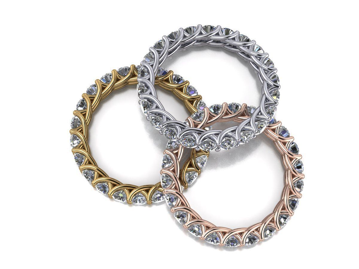 2.25 Carat Eternity Ring / Lab Created Diamond Braided Eternity Ring / Created Diamond Eternity Ring