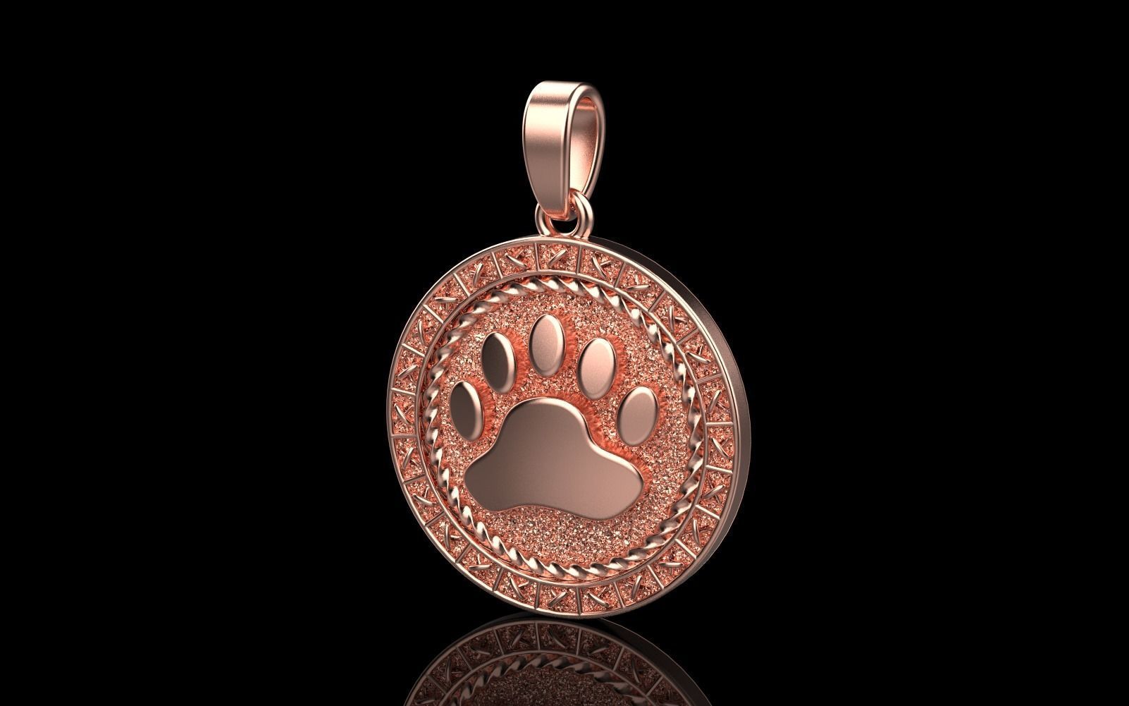 14K Solid Gold Paw Pendant / Solid Gold Paw Design Necklace / Love my Dog Paw Necklace / Paw Necklace for Her /Great Gift - JewelsnGlitters