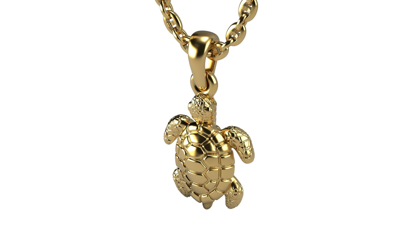 14k Solid Gold Sea Turtle Necklace 2 different Sizes / Turtle Necklace for Her / Gold Sea Turtle Necklace / Turtle Jewelry for Her