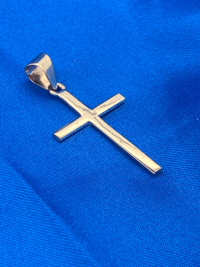 18K Solid Gold Cross Pendant / Crucifix Simple and Classic Pendant / Unisex Religious Pendant / 3 Different Sizes / Unisex Cross Gift