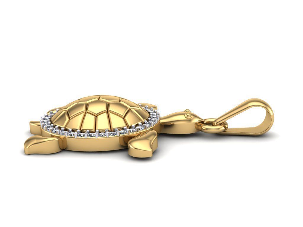 14k Solid Gold Turtle Necklace with Diamonds / Diamond Turtle Necklace for Her / Turtle Necklace with Diamonds Gift for Her - JewelsnGlitters